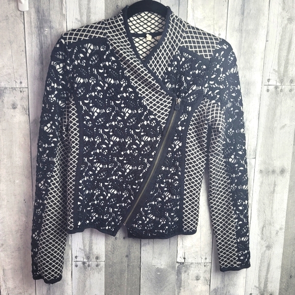 Anthropologie Moth Black Jacquard Lace Jacket S - Picture 2 of 7